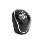 1neiSmartech Manual 6 Speed Reverse Gear Knob Compatible with Ford Chrome with PU Leather Handle