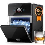 ecozy 2.4" / 60mm Clear Ice Ball Maker, 3 pcs/45 Mins, 96 pcs/Day, Automatic Water Supply, CrystalFlux Technology, Sphere Ice Maker Machine, Self-Cleaning, Round Ice Cube Maker for Whiskey Bar