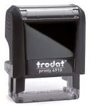 Trodat 4910 26 x 9mm - Personalised Custom Made Self-Inking Business Address Rubber Stamp - Up to 2 Lines of Text - in Black Ink