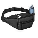 NOOLA Large Fanny Pack with Water Bottle Holder for Men Women Hiking Waist Packs Hip Bug Bag Adjustable Belt Bag for Outdoors Workout Dog Walking Traveling Cycling Black