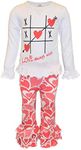 Unique Baby Girls Valentines Day Love Always Wins Pants Set (4t, Love Wins)