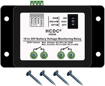 HCDC 10-30V DC Voltage Monitoring DPST Relay Module, Low Voltage Disconnect LVD for 12V 18V 24V Battery, Load 80Amp/AC250V or 50Amp/DC30V