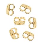 BeadaholiqueCA FEA-01120 Filled Earring Backs Ear Nuts, 14K Gold, Pair of 3