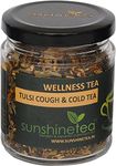 TULSI COUGH & COLD TEA - 40GM. TEA JAR blended with calendula-echinacea-peppermint leaves-ginger roots-star anise-krishna tulsi-rama tulsi-vana tulsi-licorice root-cinnamon-black pepper-turmeric-oregano-lemon peel, Winter Tea