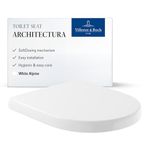 Villeroy & Boch Architectura Toilet seat, Toilet lid with Soft-Closing Mechanism, Removable Toilet seat Made from Break-Proof Duroplast, Toilet lid Original Spare Part, D-Shape, White Alpine, Glossy