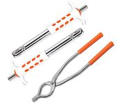 TULMAN Combo of 2 Pcs Stainless Steel Gas Lighter & 1 Pc Sansi for Utensil Holder for Kitchen - Orange