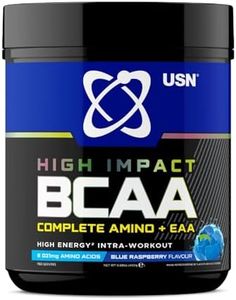 USN Complete Amino & EAA Intra Workout Powder, Blue Raspberry Flavour - 400g, Vegan Energy Drink, Premium BCAA Amino Acids & Glutamine Recovery Drink, High Impact Pre Workout & Post Workout Shake