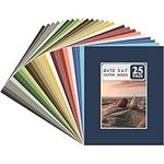 Golden State Art, Pack of 25, High Quality Acid-Free Mixed Colors Pre-Cut 8x10 Picture Mat for 5x7 Photo with White Core Bevel Cut Frame Mattes