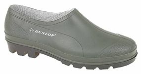 Latest generation unisex waterproof Dunlop garden shoe, Green, 10 UK