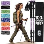 Carbon Fiber Trekking Poles for Hiking Collapsible, Nordic Walking Poles for Women, Lightweight Hiking Poles Women Lightweight Collapsible, Walking Sticks for Hiking for Seniors - Purple EVA Foam