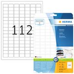 HERMA Self Adhesive Multipurpose Labels, 112 Labels per A4 Sheet, 25 Sheets, 25.4 x 16.9 mm, 2800 Labels, Blank Universal Labels Stickers, Sticky Labels for Laser & Inkjet Printer, White