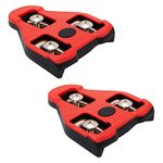 FOTGROY Bike Cleats Compatible with Peloton Look ARC Delta, Indoor Cycling & Road Bike Cleat Set, Fully Compatible with Delta Clips (9 Degree Float) Black Red Rhombus