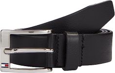 Tommy Hilfiger Men New Aly Belt Leather, Black (Black), 95