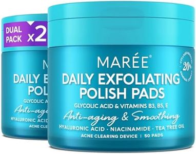 MAREE Glycolic Acid Pads 2 PACK - Toner Pads for Face Cleansing - Tea Tree Oil, Salicylic Acid & Vitamins E, B3, B5