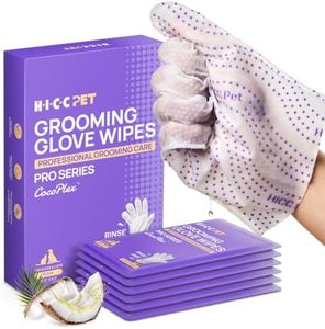 HICC PET Glove Wipes Pro – Pet Cleaning Gloves for Dogs & Cats – Infused with Coconut Oil & Plant Extracts – Hypoallergenic, Gentle, Spa-Like Care at Home, Portable 6 Pack-Coconut Scent