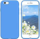 GUAGUA Compatible with iPhone 6s Case iPhone 6 Case Liquid Silicone Soft Gel Rubber Slim Light Microfiber Lining Cushion Texture Cover Shockproof Full Body Protection Case for iPhone 6/6S, Blue