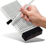 Flexible Bristle Tin/Metal Tubular Ferrule Handle Acid/Flux Brushes for Home/School/Shop/Garage (36 Pack)