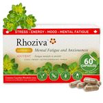 Rhoziva Rhodiola Rosea Supplement. Supports Mental Energy, Focus, & Memory. Stress relief. Gluten Free, Non-Gmo. 60 Capsules.