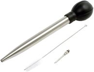 Norpro Deluxe Stainless Steel Baster with Injector and Cleaning Brush