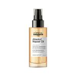 L’Oréal Professionnel 10-in-1 Leave-in Oil for Dry And Damaged Hair, With Protein. Gold Quinoa and Wheat Germ Oil, Nourishes, Resurfaces and Repairs, Serie Expert Absolut Repair, 90 ml