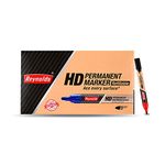 Reynolds Hd Permanent Marker For Office And Home Use I Leak Proof Bold Point Marker Pens With Unique Tip Stopper System - 10Ct Red