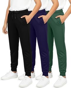 3 Pack Boys Girls Youth Active Teen Mesh Boy Sweatpants Joggers Running Basketball School Track Pants Athletic Workout Gym Apparel Training Jogger Fit Kid Clothing Casual Pockets - Set 1,L(14-16)