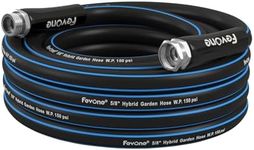 Fevone Garden Hose 25 ft x 5/8", Heavy Duty Water Hose, Fits Hoses/Pipes of All Replacement/Replaceable Parts, Solid Aluminum Fittings - No Leak