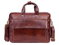 LEADERACHI Full Grain Genuine Vintage Bombay Brown Leather 16 Inch Laptop Bag (PDM5)