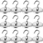 LOVIMAG Magnetic Hooks Heavy Duty, 100LBS Strong Magnet Hooks for Hanging Heavy Duty, Magnetic Hooks for Cruise Cabins, Grill, Classroom, Home, Workplace, Office etc, 12pack