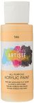 Artiste Acrylic Paint 59ml 2Oz Tan, Quick-Drying Professional Art, Craft and Hobby Artists Paint, Vibrant Colour, Water-Based Paints Cover All Surfaces with Ease, Ideal for Travel Artists