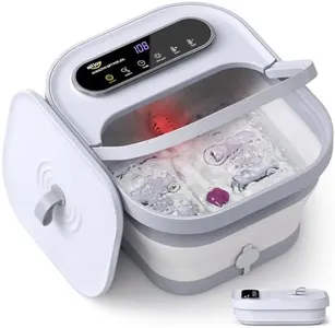 ALLJOY Foot Spa Bath Massager with Heat, Collapsible Foot Massager Spa Soaking Tub with Bubbles, Pumice Stone, Timer, 6 Shiatsu Massage Rollers Pedicure FootSpa for Relaxation, Gifts for Mom, Dad