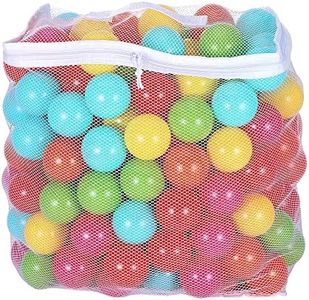 BalanceFrom Fitness 2.3 In 200 Crush Proof Play Pit Balls with Reusable Mesh Storage Bag for Playpens, Bounce Houses, and Kiddie Pools, Multicolor