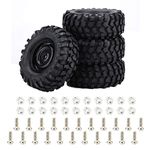 RC Car Tires, 4 Pcs Tires Rubber Tyres for 1:10 Crawler Off-road RC Remote Control Car Accessory Part