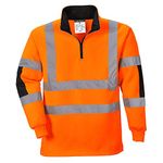 Portwest B308 High Visibility Workwear Xenon Rugby Shirt Orange, Large