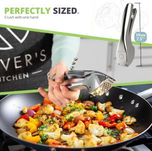 Olivers Kitchen Garlic Press – Stainless Steel, Silver