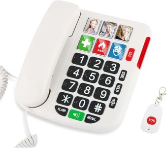 VOCA Big Button Telephone for Seniors, CP121 Amplified Telephone, Hands-Free Speaker, Hearing Aid Compatible