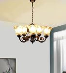 Carsten Black Antique Design with Black Antique Color Chandelier, Jhoomer Ceiling Light, Hanging Light to Décor Home/Living Room/Bedroom/Office/Dining/Cafe/Restaurants, (5 Light)