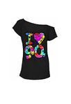 Zeetaq Ladies I Love The 80's T-Shirt Fancy Dress Costume Neon Festival Women's Outfit UK Size 8-26 (Black Love 90's, M-L)