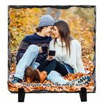 ALBK Personalized Picture Stone Frame - Custom Rock Slate Photo Plaque, Gifts for Him Boyfriend Her Girlfriend Couples Fiancée for Thanksgiving Christmas Xmas Anniversary Valentine's Day 7.5in