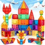 ANVIE & ABEER Set of 40 Pcs Magnetic Building Tiles for Kids, Educational Magnetic Stacking Blocks for Boys Girls, Magnets Construction Blocks Toys,Stem Preschool Toy (Big Tiles Set of 40)