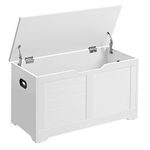 VASAGLE Storage Chest, Storage Bench, Blanket Box with 2 Safety Hinges, Shoe Storage Bench, Modern Style, 40 x 80 x 46 cm, for Hallway, Bedroom, Living Room, Matte White LSB063T14