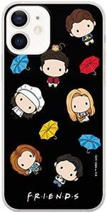 ERT GROUP Original y con Licencia Oficial Friends Funda de teléfono móvil para iPhone 12/12 Pro Adaptación óptima a la Forma del Smartphone, Cubierta Protectora de Silicona, parcialmente Transparente