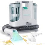 HAUSHOF Portable Carpet Spot, Lightweight Handheld Deep Cleaner Machine perfect for Pet Stains, Sofa, Rug, Mattress, Car Seat and Curtain, White & Light Grey