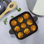 Wakefit Appe Pan |9 Cavities, 10 Inches | Pre-Seasoned Appam Maker, Appam Pan, Paniyaram Pan, Appe Maker, Cast Iron Paniyaram Pan, Appe Pan Cast Iron, Appe Maker Cast Iron, Unpolished (Glitz)