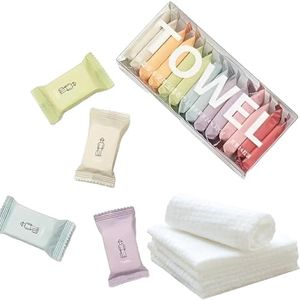 Disposable Towel Thicker Style Magic Compressed Towel, 24 x 30 cm Coin Tissue Portable Washcloth Reusable for Travel Camping Hiking Outdoor Sports Beauty Salon (14 Pack, 7 Morandi Candy Color)