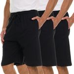 3 Pack Mens Jersey Shorts with Pockets and Drawstring – Soft Men's Lounge Shorts for The House, Sleep PJ, Pajamas – Up to 3XL