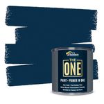 THE ONE All-In-One Paint & Primer - Navy Satin, 250 ml | Multi-Surface 1 Coat Formula | Easy Indoor & Outdoor Decorating for Home & Garden Walls, Floors & Furniture | Durable, Water-Based & Low VOC