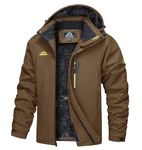 TACVASEN Waterproof Jacket Mens Winter Fleece Jackets Full Zip Outdoor Hiking Hoodies Warm Ski Snow Skiing Jacket