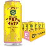 Guayakí Yerba Mate, Energy Drink Alternative, Organic Berry Lemonade Flavor, 15.5 Oz (Pack of 12), 150mg Natural Caffeine, Back to School College Essential, Smooth Energy & Focus