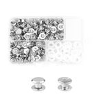 MABAHON 80 Sets Chicago Binding Screws Nail Rivet Chicago Button Metal Rivet Replacement Repair Fasteners for DIY Leather Decoration Bookbinding M5x4mm Silver